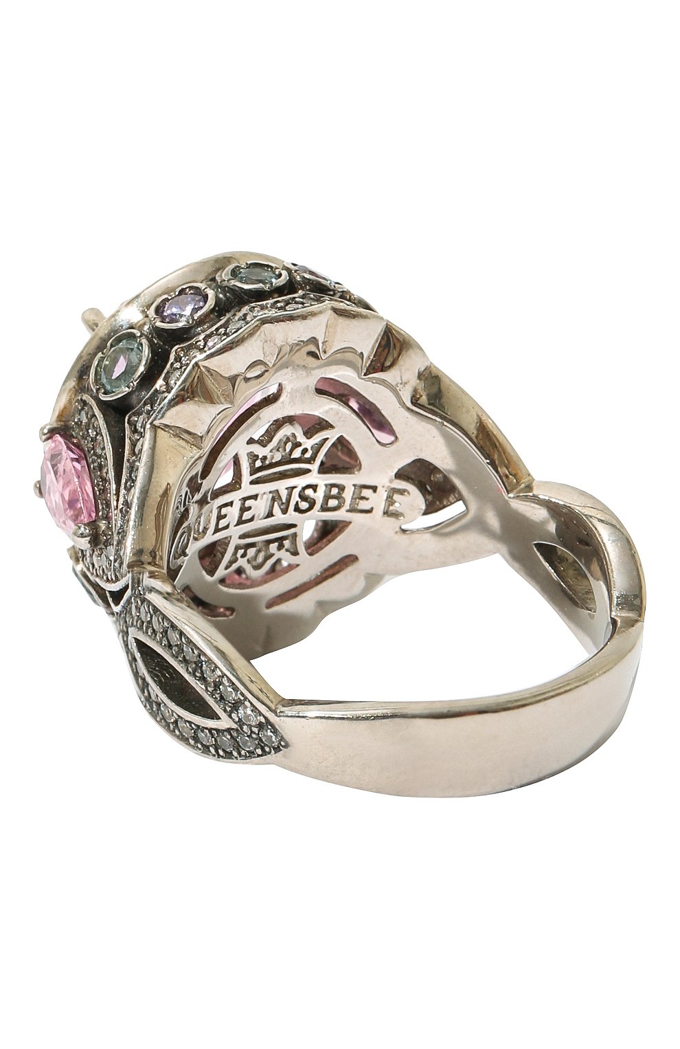 Женское кольцо splash QUEENSBEE розового цвета, арт. 101316 | Фото 3 (Материал: Серебро)