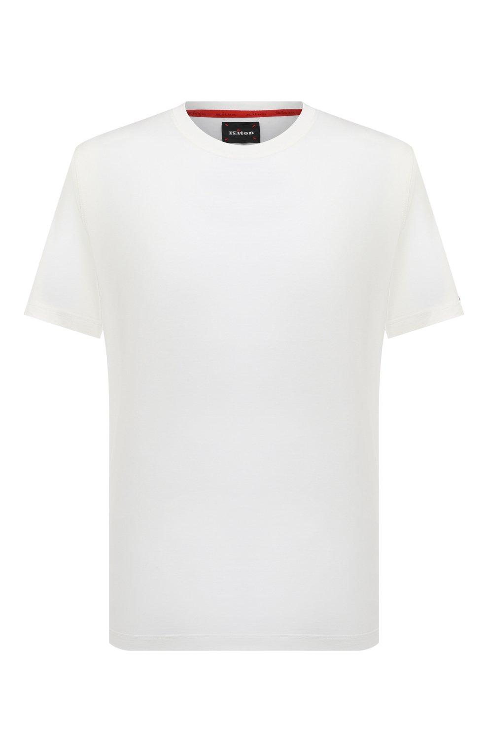 Мужская хлопковая футболка KITON белого цвета, арт. UK1165 | Фото 1 (Принт: Без принта; Материал внешний: Хлопок; Стили: Кэжуэл)