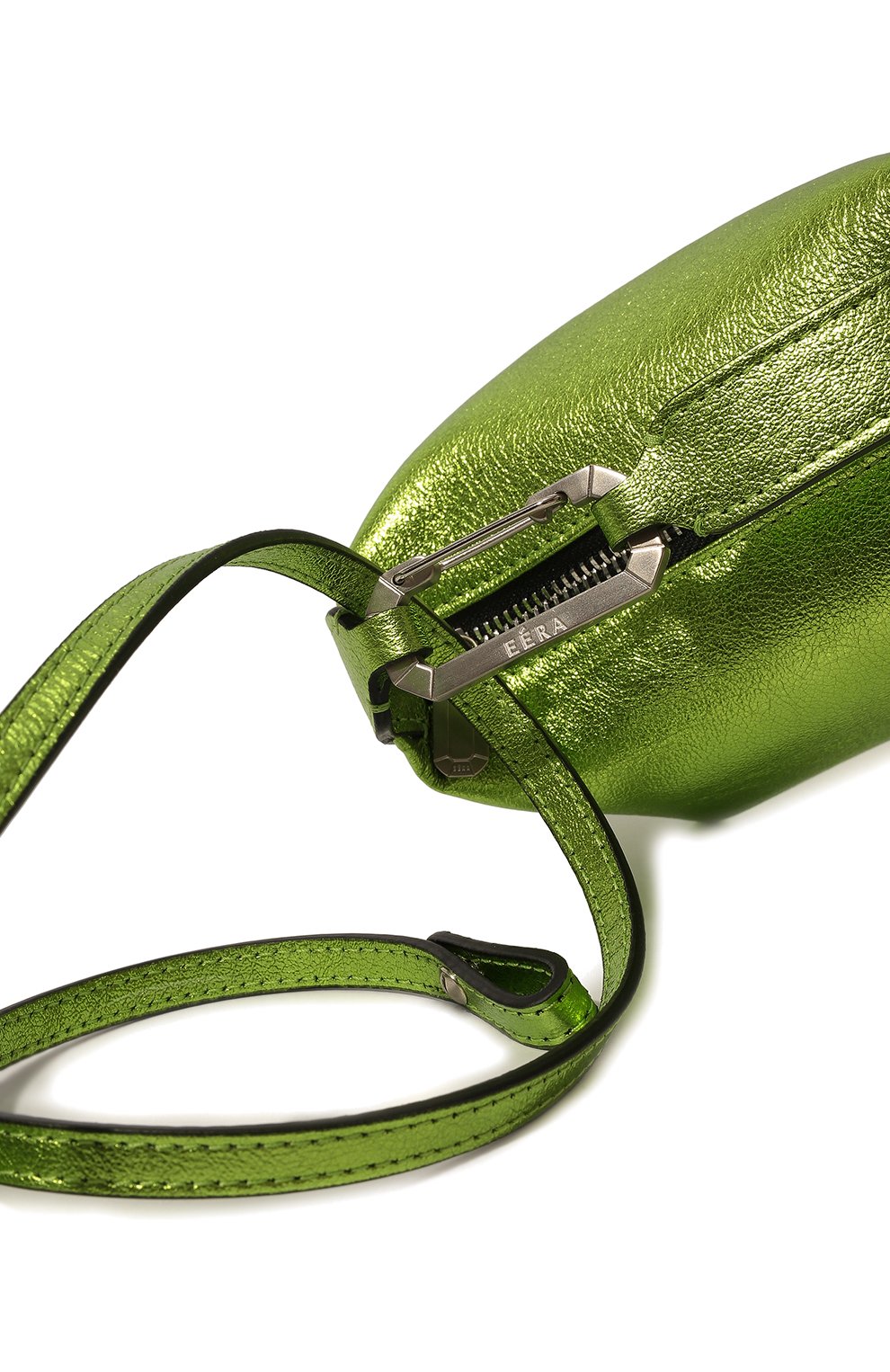 Женская сумка moonbag mini EERA салатового цвета, арт. TMLAGR | Фото 3 (Сумки-технические: Сумки top-handle; Материал: Натуральная кожа; Размер: mini; Ремень/цепочка: На ремешке)