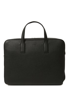 Мужская кожаная сумка для ноутбука BOSS черного цвета, арт. 50481309 | Фото 1 (Материал: Натуральная кожа; Ремень/цепочка: На ремешке; Размер: large)