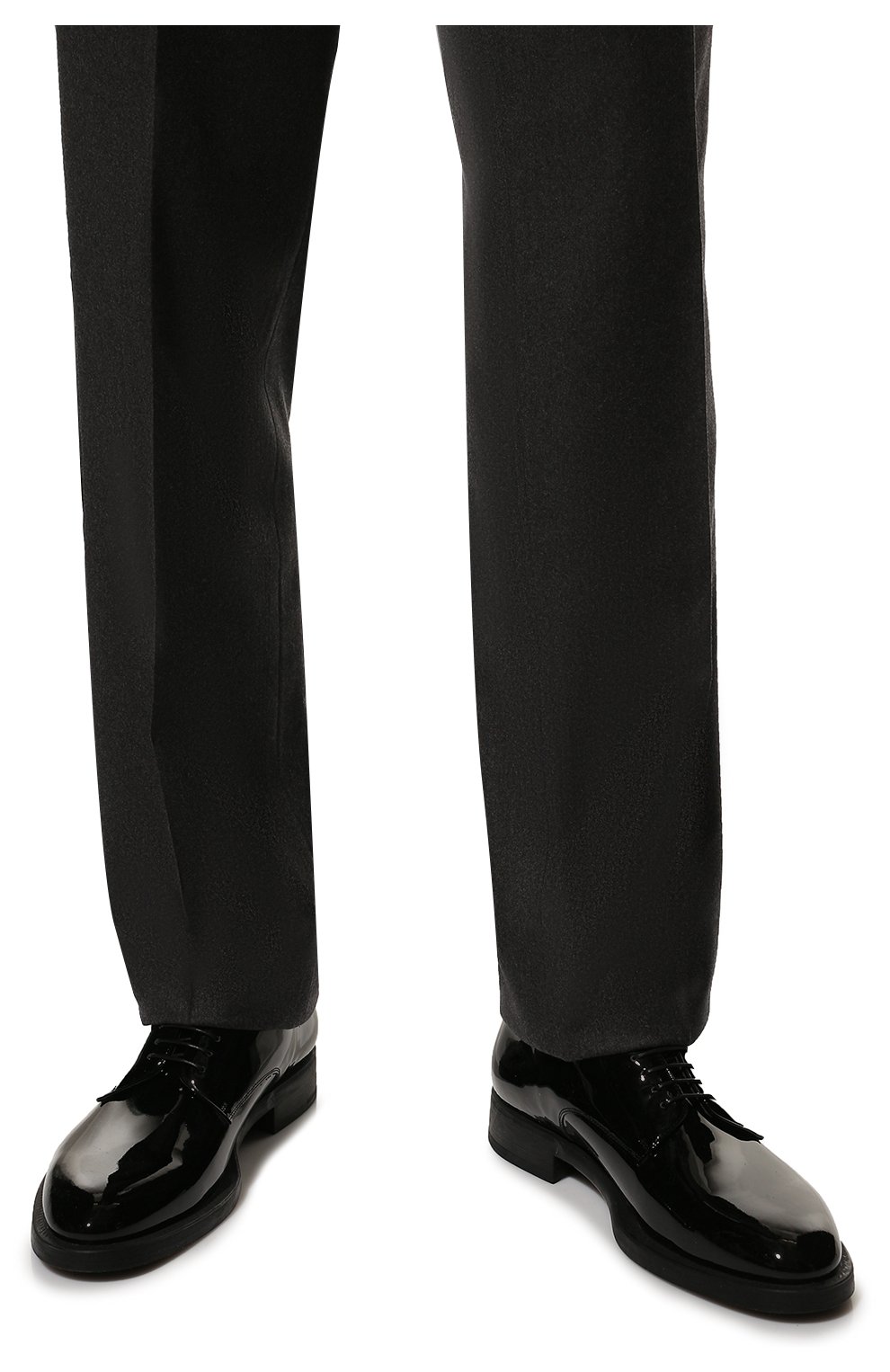 Мужские кожаные дерби GIORGIO ARMANI черного цвета, арт. X2C679/XAT24 | Фото 3 (Материал внешний: Кожа; Материал внутренний: Натуральная кожа; Стили: Классический; Мужское Кросс-КТ: Вечерняя обувь)