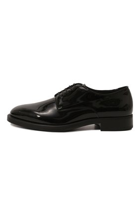 Мужские кожаные дерби GIORGIO ARMANI черного цвета, арт. X2C679/XAT24 | Фото 4 (Материал внешний: Кожа; Материал внутренний: Натуральная кожа; Стили: Классический; Мужское Кросс-КТ: Вечерняя обувь)