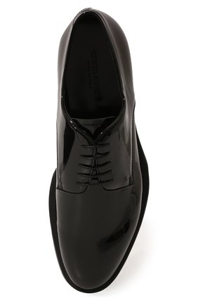 Мужские кожаные дерби GIORGIO ARMANI черного цвета, арт. X2C679/XAT24 | Фото 6 (Материал внешний: Кожа; Материал внутренний: Натуральная кожа; Стили: Классический; Мужское Кросс-КТ: Вечерняя обувь)