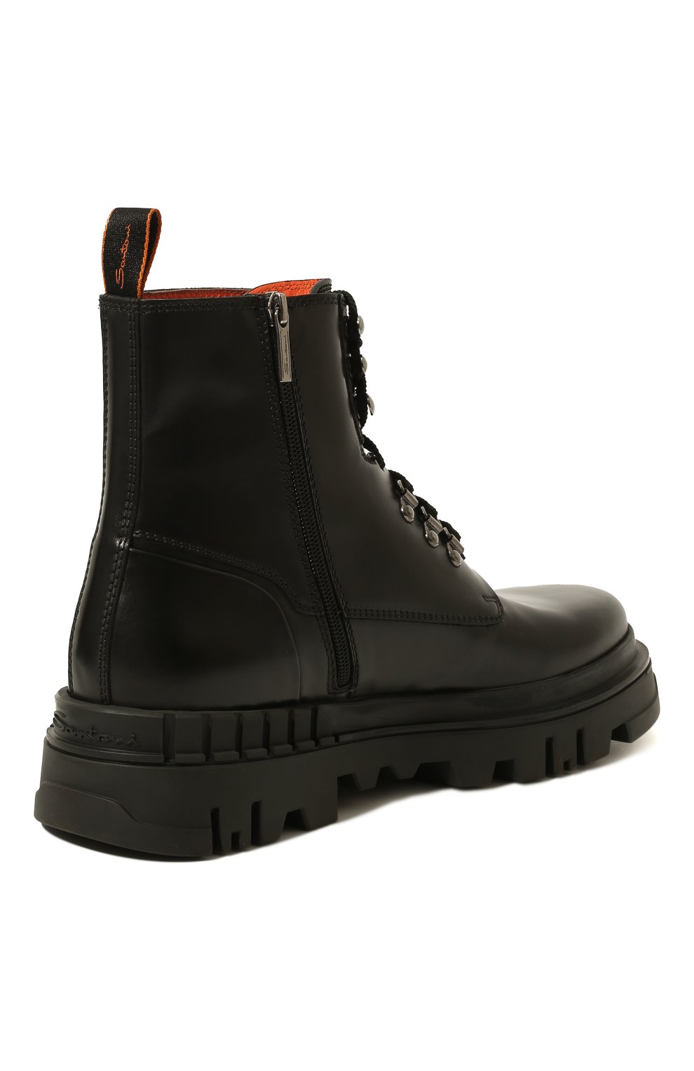 Мужские кожаные ботинки SANTONI черного цвета, арт. MGDG18233NERBPWEN01 | Фото 5 (Материал внешний: Кожа; Мужское Кросс-КТ: Ботинки-обувь, Байкеры-обувь; Материал внутренний: Натуральная кожа; Материал утеплителя: Без утеплителя)