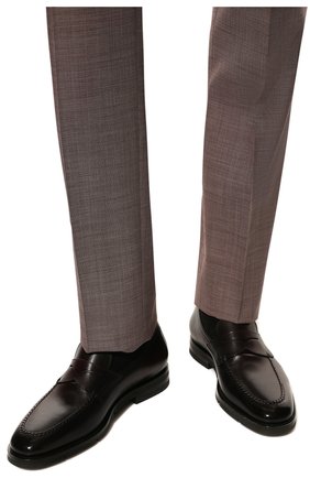 Мужские кожаные пенни-лоферы SANTONI бордового цвета, арт. MCNG15609PI2BLYFB44 | Фото 3 (Материал внешний: Кожа; Материал внутренний: Натуральная кожа; Стили: Классический)
