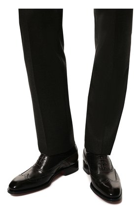 Мужские кожаные оксфорды SANTONI темно-серого цвета, арт. MCCG18170MC8HFULG27 | Фото 3 (Мужское Кросс-КТ: Броги-обувь; Материал внутренний: Натуральная кожа; Стили: Классический)