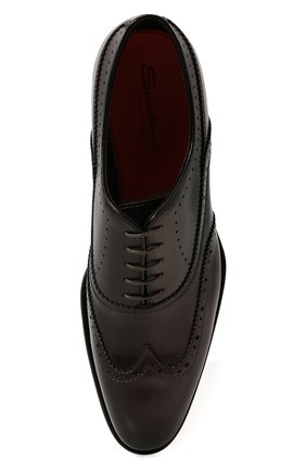 Мужские кожаные оксфорды SANTONI темно-серого цвета, арт. MCCG18170MC8HFULG27 | Фото 6 (Мужское Кросс-КТ: Броги-обувь; Материал внутренний: Натуральная кожа; Стили: Классический)
