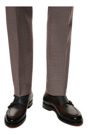 Мужские кожаные монки SANTONI разноцветного цвета, арт. MCCG17744MD3HSC4U59 | Фото 3 (Материал внешний: Кожа; Материал внутренний: Натуральная кожа; Стили: Классический)