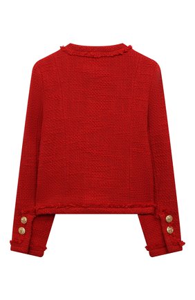 Детский хлопковый жакет DSQUARED2 красного цвета, арт. DQ1172-D0099 | Фото 2 (Девочки Кросс-КТ: Жакет-одежда; Рукава: Длинные; Материал внешний: Хлопок; Материал подклада: Хлопок)