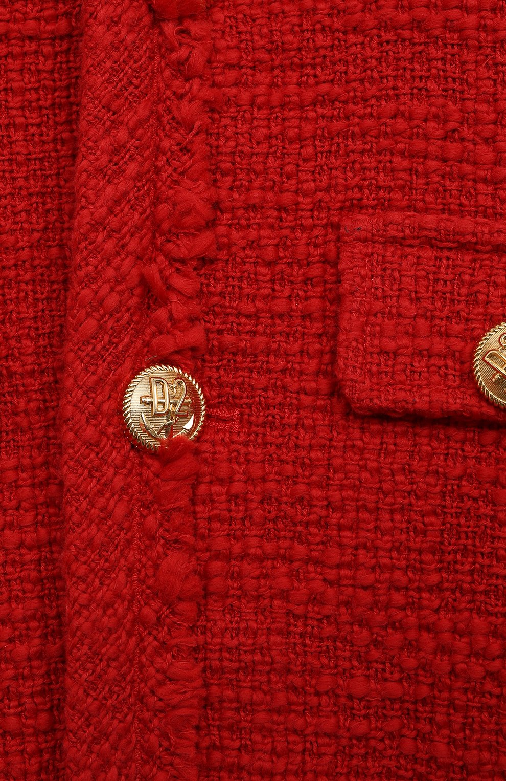 Детский хлопковый жакет DSQUARED2 красного цвета, арт. DQ1172-D0099 | Фото 3 (Девочки Кросс-КТ: Жакет-одежда; Рукава: Длинные; Материал внешний: Хлопок; Материал подклада: Хлопок)
