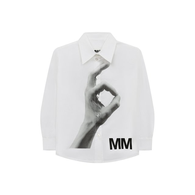 Хлопковая блузка Mm6 M60192-MM014