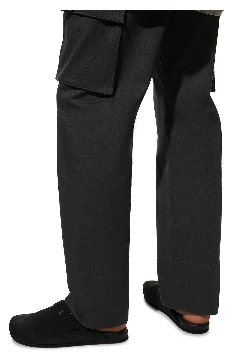 Мужские сабо из нубука ZILLI черного цвета, арт. MDX-F15/003 | Фото 3 (Материал внешний: Кожа; Материал внутренний: Натуральная кожа)