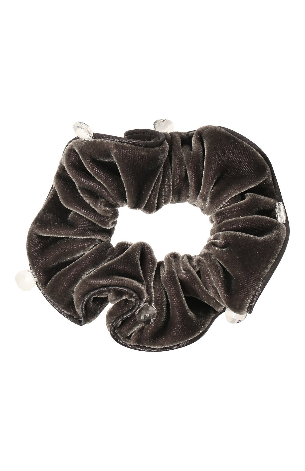 Женская резинка для волос ALEXANDRE DE PARIS темно-серого цвета, арт. TCH-20244-PM G | Фото 1 (Материал: Текстиль)