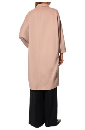 Женское шерстяное пальто PRADA розового цвета, арт. P692NL-1CRU-F0236-211 | Фото 4 (Материал внешний: Шерсть; Рукава: Длинные; Длина (верхняя одежда): До колена; 1-2-бортные: Однобортные; Стили: Кэжуэл)