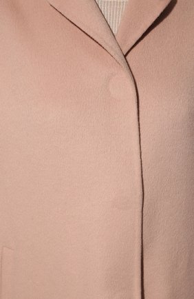 Женское шерстяное пальто PRADA розового цвета, арт. P692NL-1CRU-F0236-211 | Фото 5 (Материал внешний: Шерсть; Рукава: Длинные; Длина (верхняя одежда): До колена; 1-2-бортные: Однобортные; Стили: Кэжуэл)