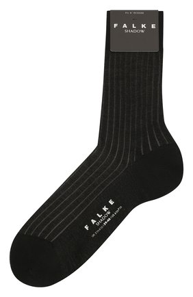 Мужские хлопковые носки shadow FALKE черного цвета, арт. 14648. | Фото 1 (Материал внешний: Хлопок)