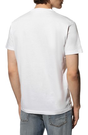Мужская хлопковая футболка DSQUARED2 белого цвета, арт. S71GD1185/S23009 | Фото 4 (Рукава: Короткие; Длина (для топов): Стандартные; Принт: С принтом; Материал внешний: Хлопок; Стили: Кэжуэл)