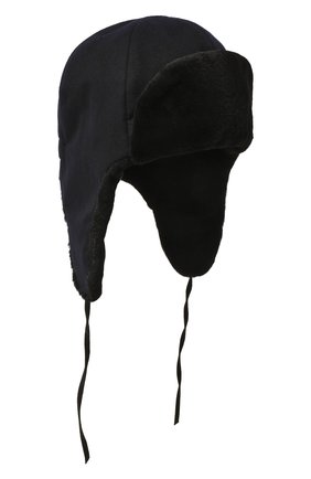 Мужская шапка-ушанка бруклин с отделкой из меха норки FURLAND черного цвета, арт. 0130910050047600043 | Фото 1 (Материал: Натуральный мех, Текстиль)