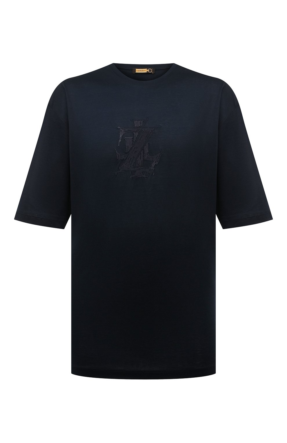 Мужская хлопковая футболка ZILLI темно-синего цвета, арт. MEX-NT330-STYL1/MC01/64 | Фото 1 (Big sizes: Big Sizes; Рукава: Короткие; Принт: С принтом; Длина (для топов): Удлиненные; Материал внешний: Хлопок; Стили: Кэжуэл)