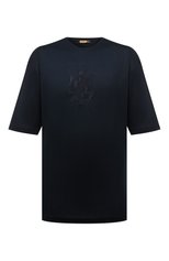 Мужская хлопковая футболка ZILLI темно-синего цвета, арт. MEX-NT330-STYL1/MC01/64 | Фото 1 (Big sizes: Big Sizes; Рукава: Короткие; Принт: С принтом; Длина (для топов): Удлиненные; Материал внешний: Хлопок; Стили: Кэжуэл)