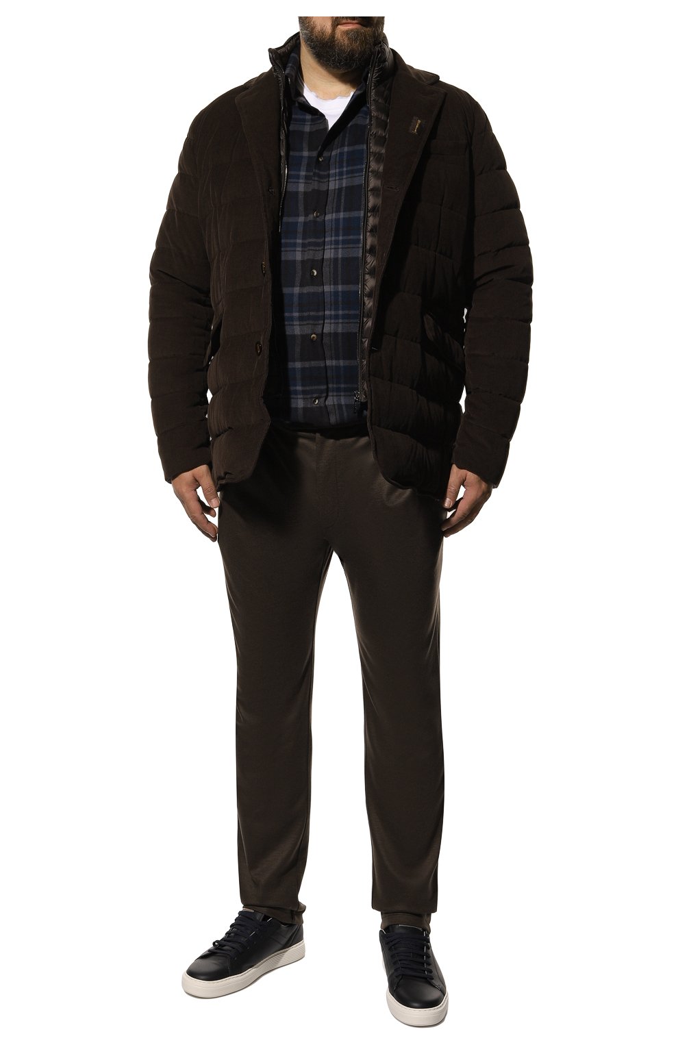 Мужская пуховая куртка nomos-vt MOORER коричневого цвета, арт. N0M0S-VT/M0UGI100246-TEPA244 | Фото 2 (Кросс-КТ: Куртка; Big sizes: Big Sizes; Рукава: Длинные; Длина (верхняя одежда): До середины бедра; Материал внешний: Хлопок; Мужское Кросс-КТ: Куртка-верхняя одежда; Материал подклада: Синтетический материал; Материал утеплителя: Пух и перо; Стили: Кэжуэл)