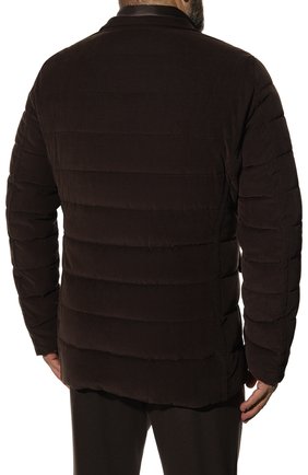 Мужская пуховая куртка nomos-vt MOORER коричневого цвета, арт. N0M0S-VT/M0UGI100246-TEPA244 | Фото 4 (Кросс-КТ: Куртка; Big sizes: Big Sizes; Рукава: Длинные; Длина (верхняя одежда): До середины бедра; Материал внешний: Хлопок; Мужское Кросс-КТ: Куртка-верхняя одежда; Материал подклада: Синтетический материал; Материал утеплителя: Пух и перо; Стили: Кэжуэл)