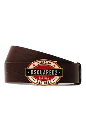 Мужской кожаный ремень DSQUARED2 темно-коричневого цвета по цене 22500 руб., арт. BEM0480 12900001 | Фото 1 Мужской кожаный ремень DSQUARED2 темно-коричневого цвета, арт. BEM0480 12900001 | Фото 1 (Случай: Повседневный; Материал: Натуральная кожа)