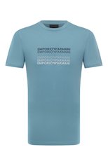 Мужская хлопковая футболка EMPORIO ARMANI голубого цвета, арт. 6L1TCX/1JPZZ | Фото 1 (Рукава: Короткие; Длина (для топов): Стандартные; Принт: С принтом; Материал внешний: Хлопок; Стили: Кэжуэл)