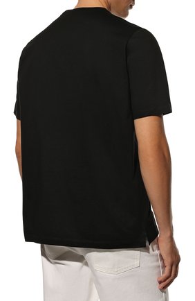 Мужская хлопковая футболка ibra DSQUARED2 черного цвета, арт. S78GD0067/S23009 | Фото 4 (Рукава: Короткие; Длина (для топов): Стандартные; Стили: Гранж; Принт: С принтом; Материал внешний: Хлопок)