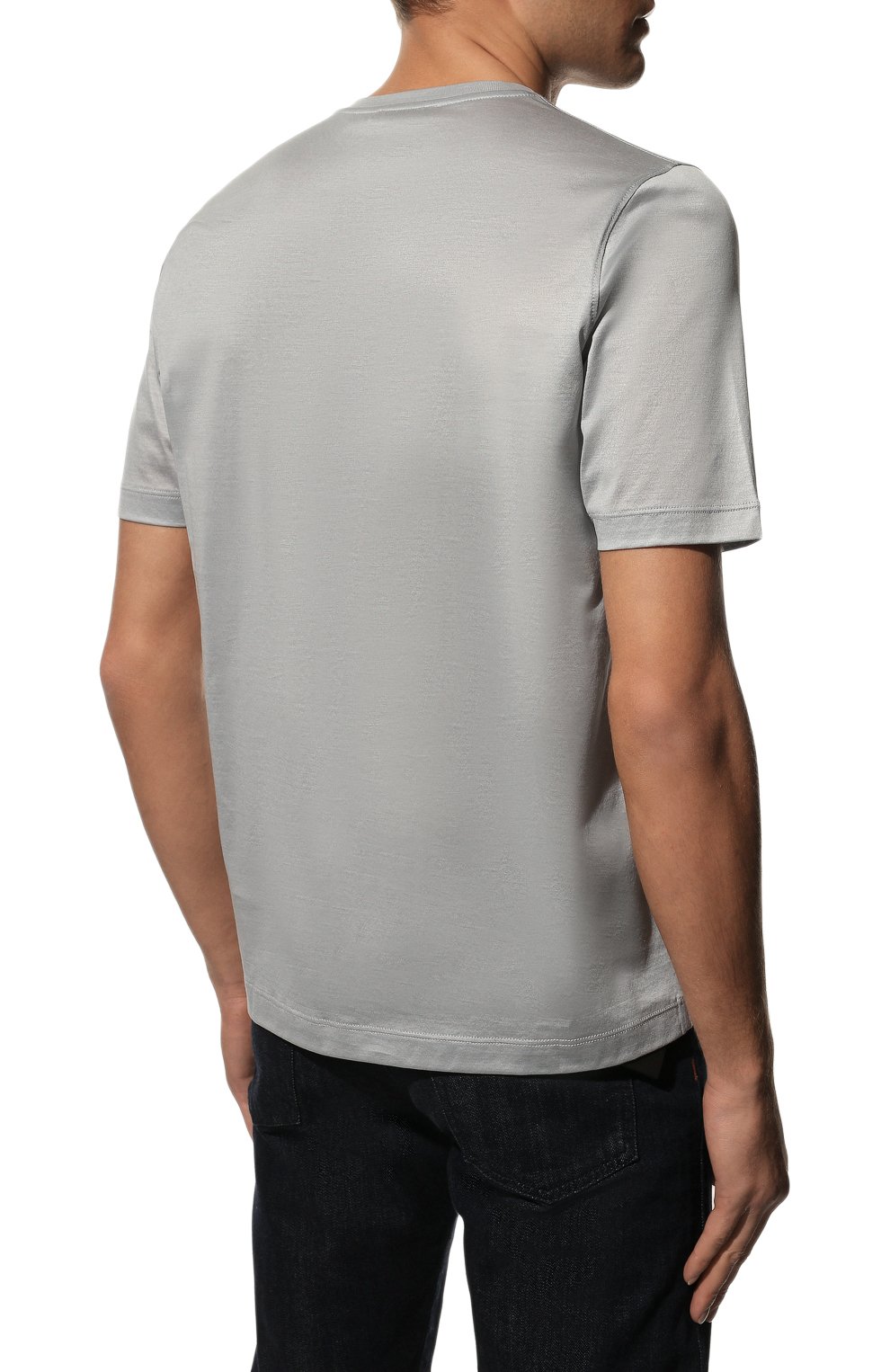 Мужская хлопковая футболка ZILLI серого цвета, арт. MEX-NT310-ZBRU1/MC01 | Фото 4 (Рукава: Короткие; Длина (для топов): Стандартные; Принт: С принтом; Материал внешний: Хлопок; Стили: Кэжуэл)
