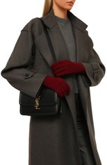Женские кашемировые перчатки TEGIN бордового цвета, арт. 5236 | Фото 2 (Материал: Текстиль, Кашемир, Шерсть)