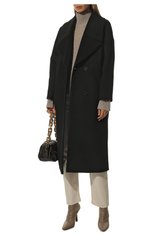 Женское шерстяное пальто VICTORIA ANDREYANOVA черного цвета, арт. A-FW22-9327-2 | Фото 2 (Материал внешний: Шерсть; Рукава: Длинные; Длина (верхняя одежда): Длинные; 1-2-бортные: Однобортные; Материал подклада: Вискоза; Стили: Кэжуэл)