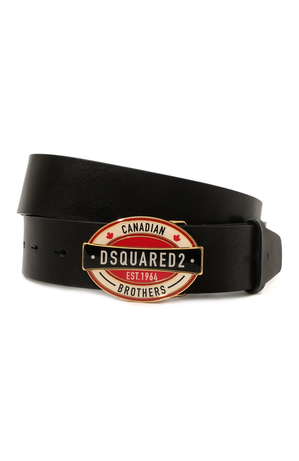 Мужской кожаный ремень DSQUARED2 черного цвета, арт. BEM0480 12900001 | Фото 1 (Случай: Повседневный; Материал: Натуральная кожа)