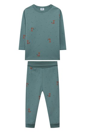 Детский хлопковая пижама SANETTA зеленого цвета, арт. 221833 | Фото 1