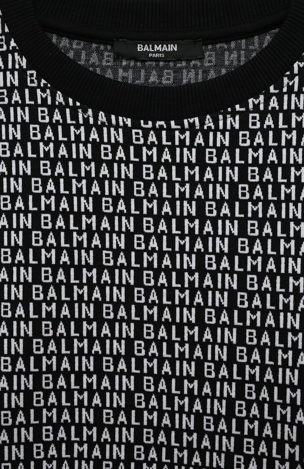 Детский хлопковый свитшот BALMAIN черного цвета, арт. 6R4O60 | Фото 3 (Рукава: Длинные; Материал внешний: Хлопок; Мальчики Кросс-КТ: Свитшот-одежда)