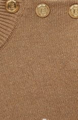 Детский шерстяной пуловер BALMAIN  цвета, арт. 6R9O20 | Фото 3 (Девочки Кросс-КТ: Пуловер-одежда; Материал внешний: Шерсть; Рукава: Длинные)