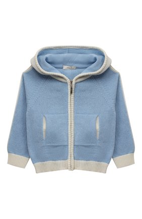 Детский комплект из кардигана с брюками BABY T голубого цвета по цене 15800 руб., арт. 22AIC825TZ/1M-9M | Фото 2 Детский комплект из кардигана с брюками BABY T голубого цвета, арт. 22AIC825TZ/1M-9M | Фото 2