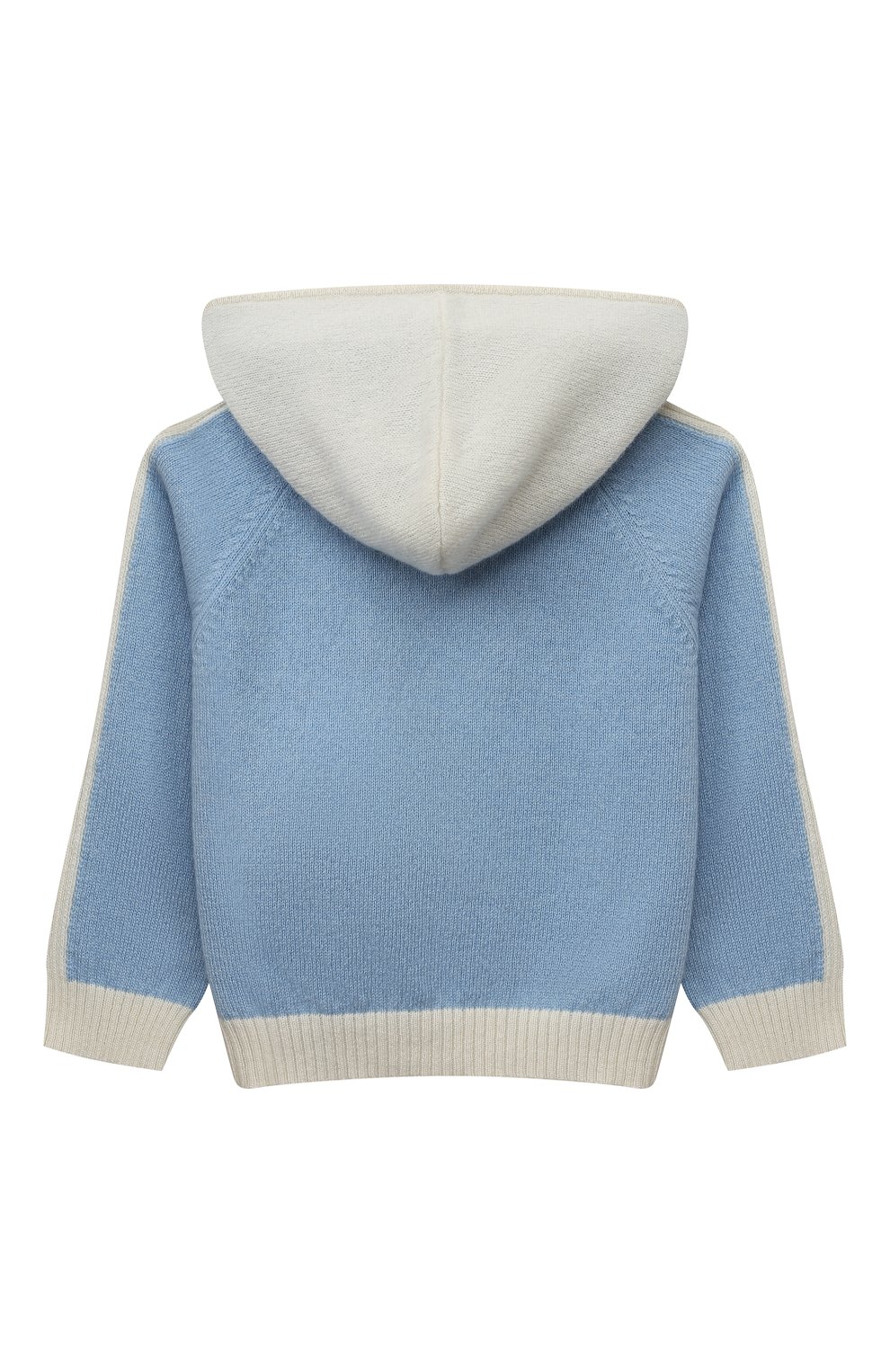 Детский комплект из кардигана с брюками BABY T голубого цвета по цене 15800 руб., арт. 22AIC825TZ/1M-9M | Фото 3 Детский комплект из кардигана с брюками BABY T голубого цвета, арт. 22AIC825TZ/1M-9M | Фото 3