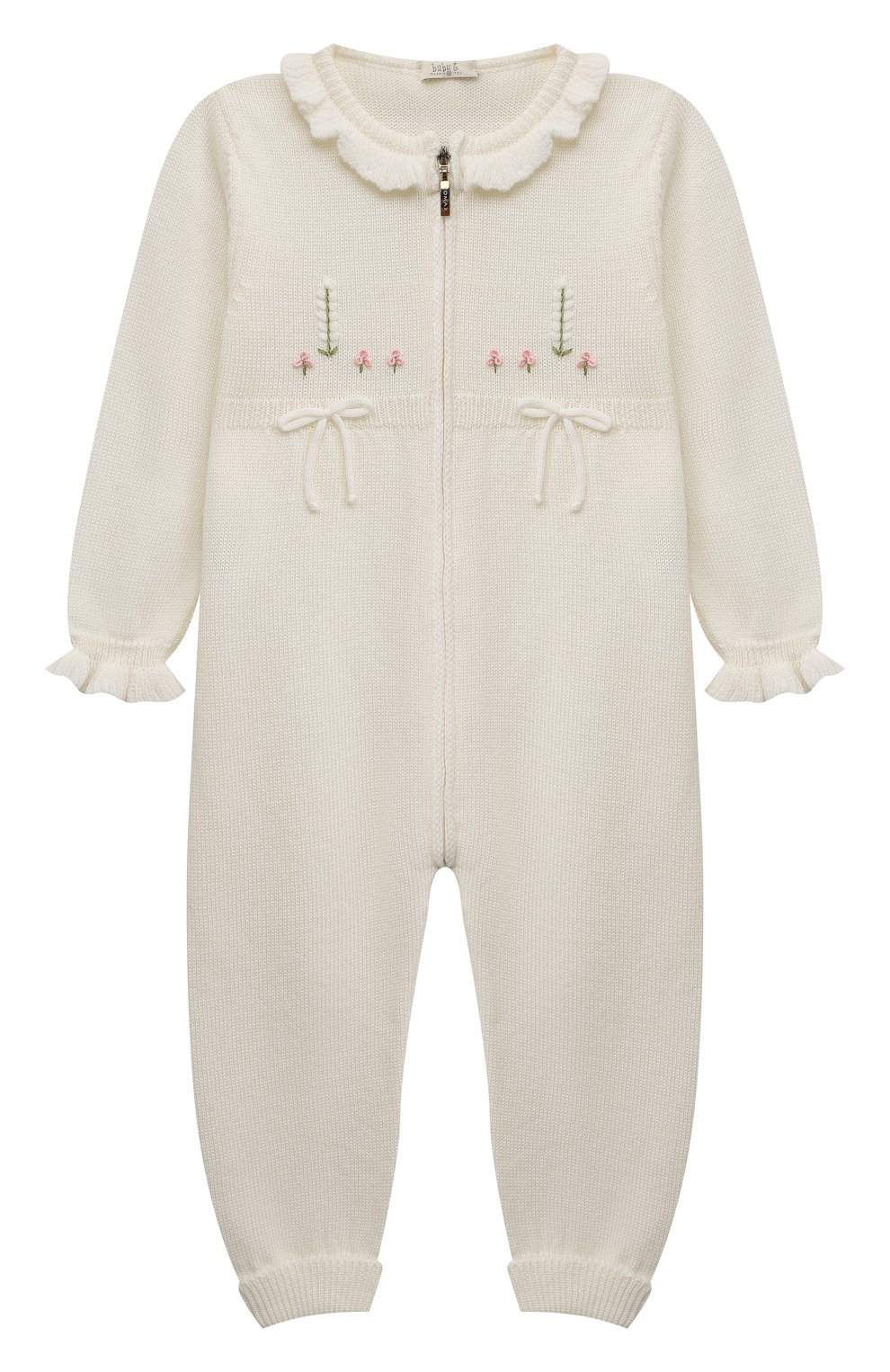 Детский шерстяной комбинезон BABY T белого цвета, арт. 22AI101TZ/18M-3A | Фото 1