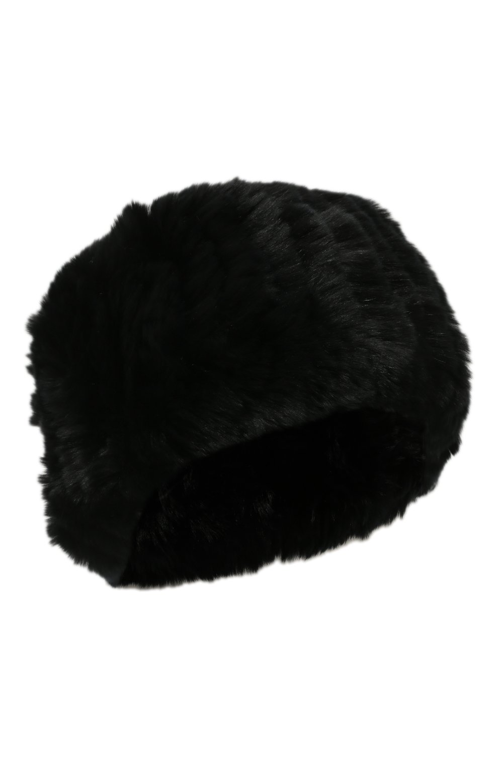 Женская повязка на голову из меха кролика YVES SALOMON черного цвета, арт. 23WAA100XXKREX | Фото 1 (Материал: Натуральный мех)