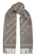 Мужского кашемировый шарф PRADA серого цвета, арт. 1FS012-2D3D-F0MFW | Фото 1 (Материал: Кашемир)