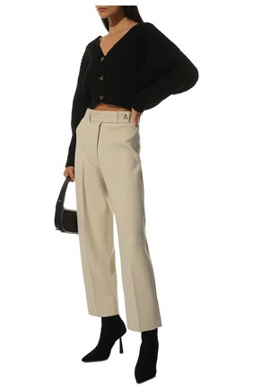 Женские брюки из вискозы AERON бежевого цвета, арт. PA203_406 | Фото 2 (Силуэт Ж (брюки и джинсы): Широкие; Длина (брюки, джинсы): Стандартные; Женское Кросс-КТ: Брюки-одежда; Материал внешний: Синтетический материал, Вискоза; Стили: Кэжуэл)