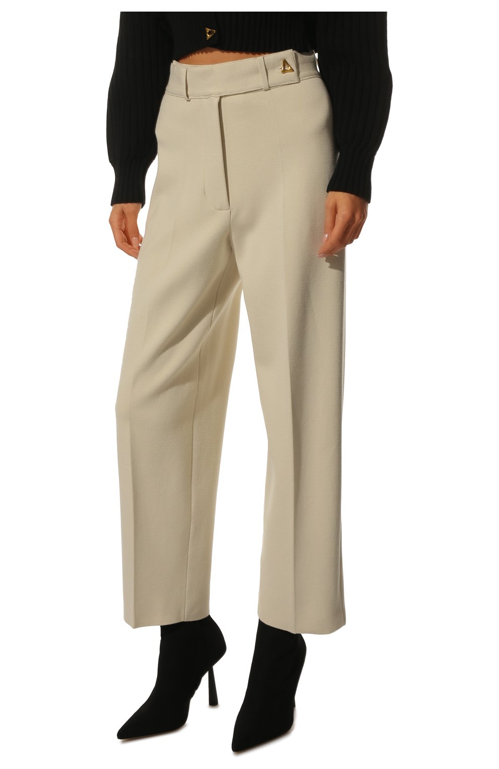 Женские брюки из вискозы AERON бежевого цвета, арт. PA203_406 | Фото 3 (Силуэт Ж (брюки и джинсы): Широкие; Длина (брюки, джинсы): Стандартные; Женское Кросс-КТ: Брюки-одежда; Материал внешний: Синтетический материал, Вискоза; Стили: Кэжуэл)