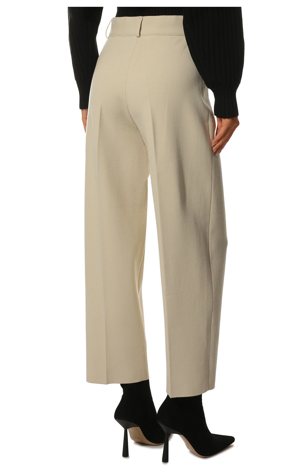 Женские брюки из вискозы AERON бежевого цвета, арт. PA203_406 | Фото 4 (Силуэт Ж (брюки и джинсы): Широкие; Длина (брюки, джинсы): Стандартные; Женское Кросс-КТ: Брюки-одежда; Материал внешний: Синтетический материал, Вискоза; Стили: Кэжуэл)