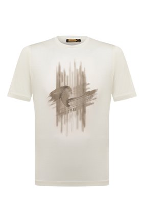 Мужская хлопковая футболка ZILLI белого цвета, арт. MEX-NT310-ZBRU1/MC01 | Фото 1 (Рукава: Короткие; Длина (для топов): Стандартные; Принт: С принтом; Материал внешний: Хлопок; Стили: Кэжуэл)