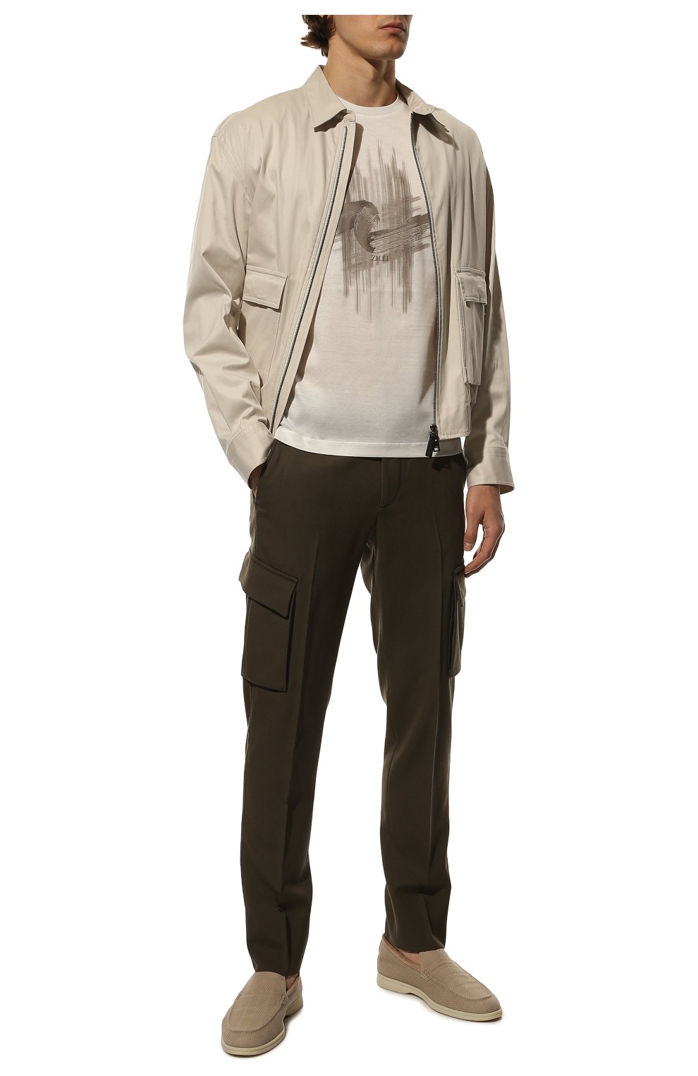Мужская хлопковая футболка ZILLI белого цвета, арт. MEX-NT310-ZBRU1/MC01 | Фото 2 (Рукава: Короткие; Длина (для топов): Стандартные; Принт: С принтом; Материал внешний: Хлопок; Стили: Кэжуэл)
