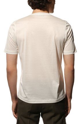 Мужская хлопковая футболка ZILLI белого цвета, арт. MEX-NT310-ZBRU1/MC01 | Фото 4 (Рукава: Короткие; Длина (для топов): Стандартные; Принт: С принтом; Материал внешний: Хлопок; Стили: Кэжуэл)