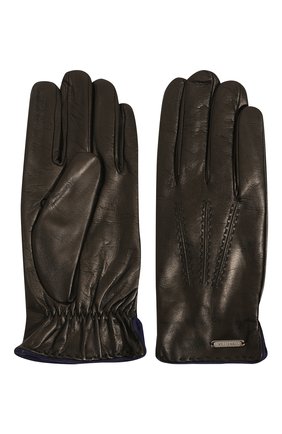 Мужские кожаные перчатки CORNELIANI черного цвета, арт. 90Q338-2820575/00 | Фото 2 (Материал: Натуральная кожа; Мужское Кросс-КТ: Кожа и замша)
