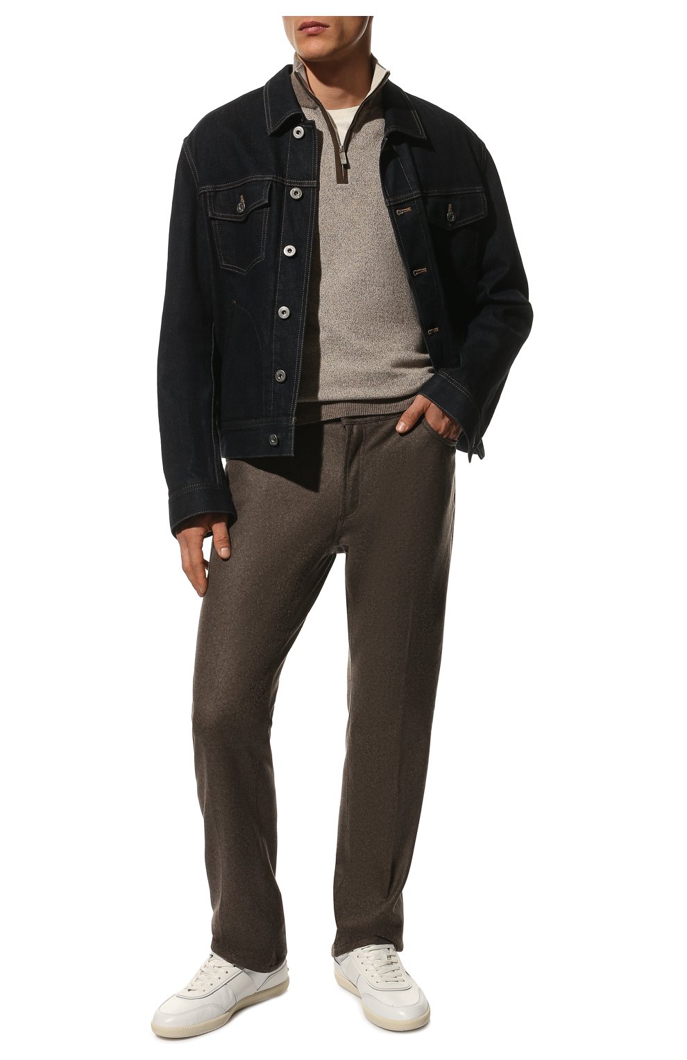 Мужские шерстяные брюки ANDREA CAMPAGNA коричневого цвета, арт. AC501/T207.10 | Фото 2 (Материал внешний: Шерсть; Длина (брюки, джинсы): Стандартные; Случай: Повседневный; Стили: Кэжуэл)