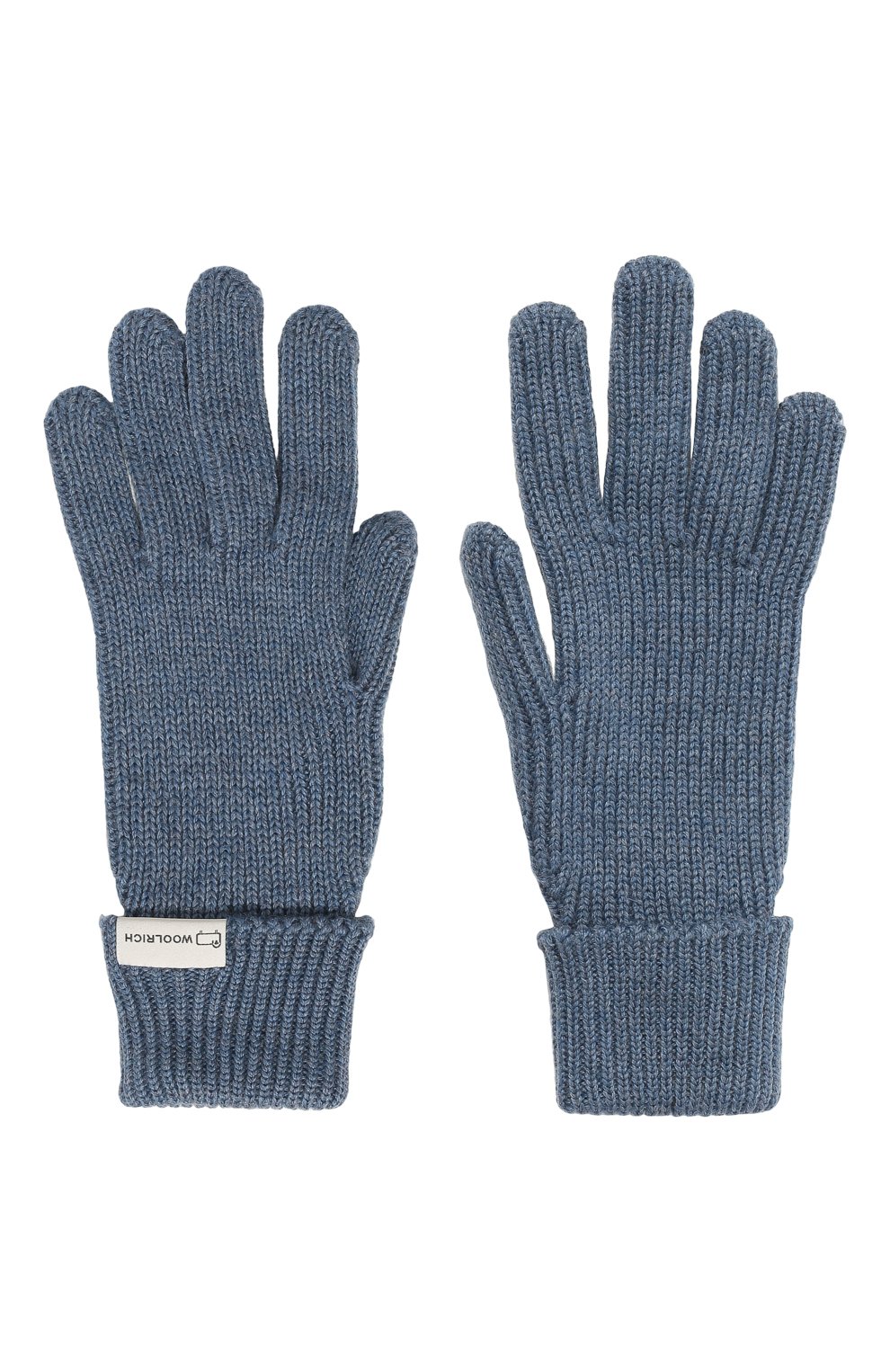 Мужские шерстяные перчатки WOOLRICH голубого цвета, арт. CFW0AC0168MR/UF0663 | Фото 2 (Материал: Текстиль, Шерсть; Кросс-КТ: Трикотаж)